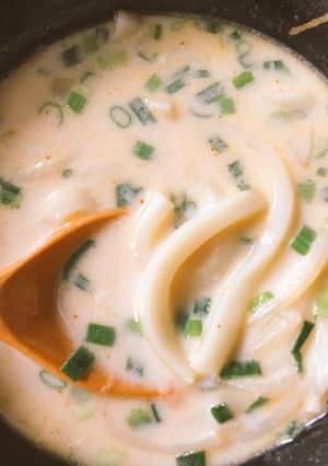 簡単美味つるとんたん風明太クリームうどん-レシピのメイン写真