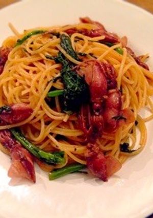 ホタルイカと菜の花の和風パスタ-レシピのメイン写真