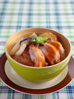 秋野菜のチキン丼-レシピのメイン写真