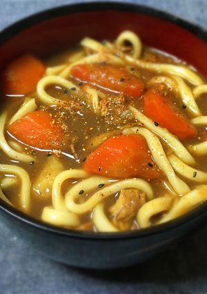 簡単リメイク！残ったカレーでカレーうどん-レシピのメイン写真