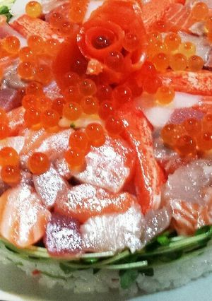海鮮&アボガドサーモンのケーキ寿司-レシピのメイン写真