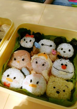ディズニーツムツム キャラ弁 型紙付-レシピのメイン写真