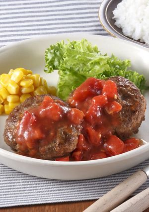 野菜たっぷりミニハンバーグ トマトソース-レシピのメイン写真