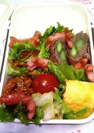 ◆簡単お弁当☆アスパラ牛肉巻き弁当◆-レシピのメイン写真