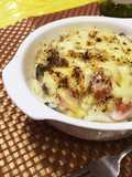 干しきのこと長ねぎのグラタン（バター無し