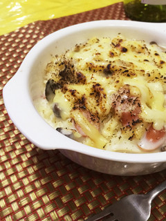 干しきのこと長ねぎのグラタン(バター無し-レシピのメイン写真