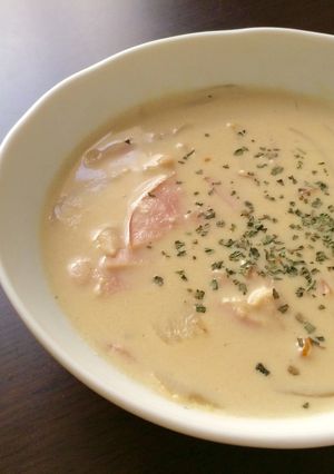 まろやか♡玉葱とハムの豆乳クリームスープ-レシピのメイン写真