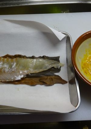 昆布締めスズキのカラスミソース-レシピのメイン写真