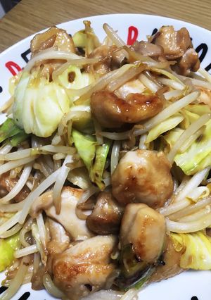 鶏とキャベツもやしのにんにく味噌炒め-レシピのメイン写真