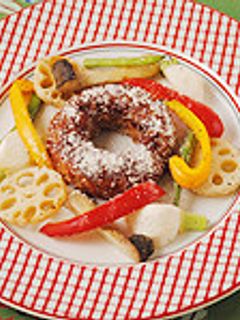 リースハンバーグと焼き野菜のマリネ-レシピのメイン写真