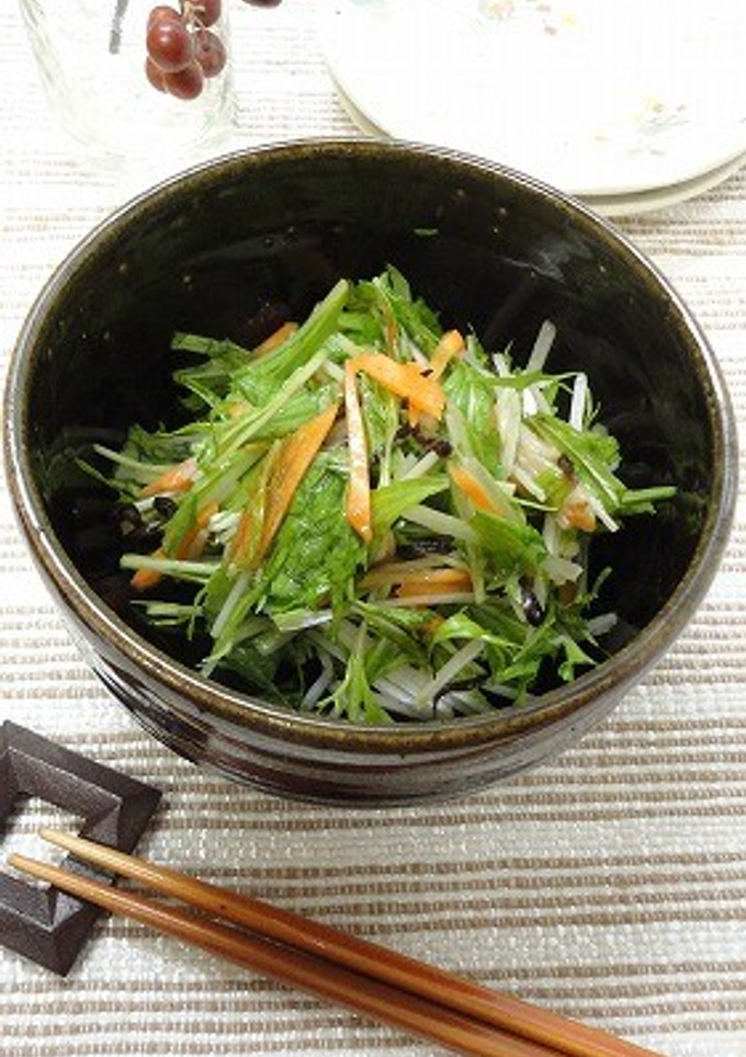 水菜と椎茸とエノキの和え物-レシピのメイン写真