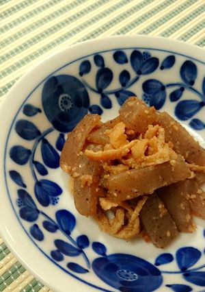 こんにゃくの甘味噌炒め-レシピのメイン写真