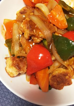 豚ロース薄切り肉で揚げないかんたん酢豚-レシピのメイン写真