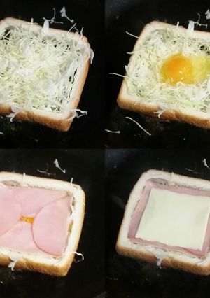 キャベツたっぷりエッグウィンドウトースト-レシピのメイン写真