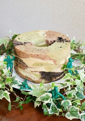 カモフラ　迷彩　マーブルシフォンケーキ-レシピのメイン写真