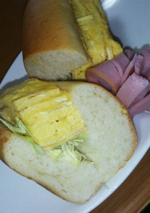 手捏ねコッペパンで厚焼き玉子サンド-レシピのメイン写真