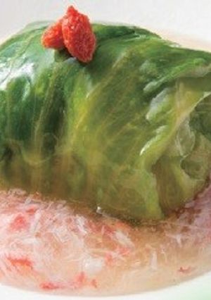 豆腐団子のレタス包み蒸し-レシピのメイン写真