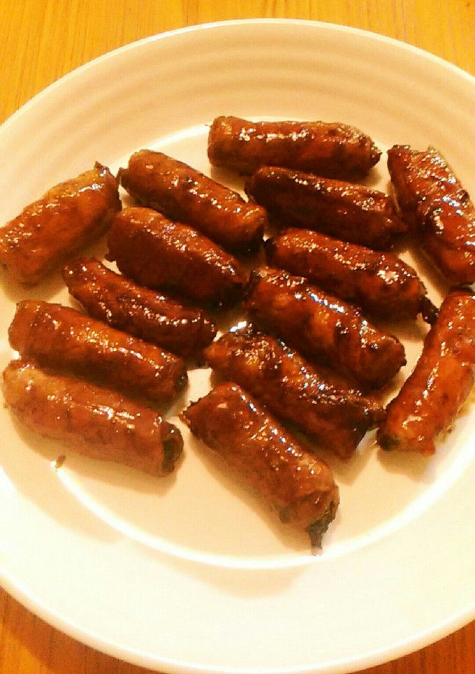 そばつゆで簡単！菜の花とにんじんの肉巻き-レシピのメイン写真