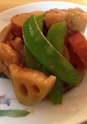レンコンと鶏肉の黒酢煮-レシピのメイン写真