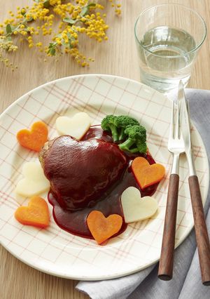 基本の♡愛情たっぷりハートハンバーグ♡-レシピのメイン写真
