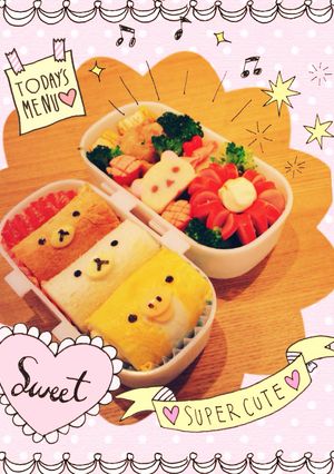 サンドイッチくるくるキャラ弁リラックマ-レシピのメイン写真