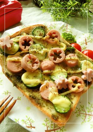 胡瓜×魚ニソのバジルトースト-レシピのメイン写真