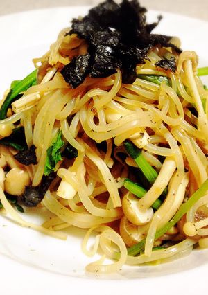 簡単ヘルシー★きのこの和風白滝パスタ-レシピのメイン写真