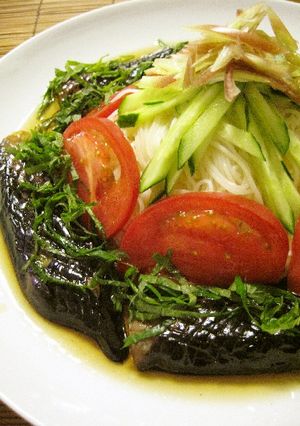 揚げ茄子のサラダ素麺-レシピのメイン写真