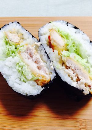 とり天で、おにぎらず-レシピのメイン写真