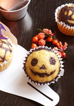 ハロウインデコ蒸しケーキ-レシピのメイン写真