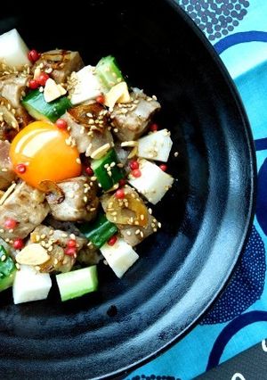 余ったマグロでころころマグロステーキ丼-レシピのメイン写真