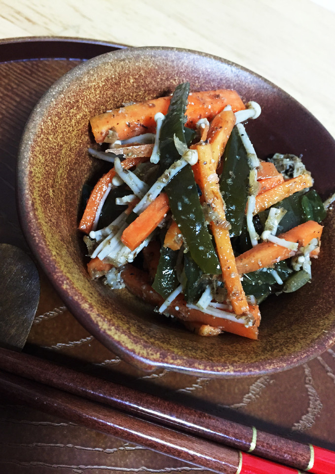 調理5分時短な茎わかめとエノキの煮浸し！-レシピのメイン写真