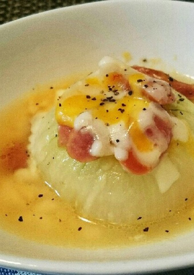 【簡単】新玉ねぎとウインナーのレンジ蒸し-レシピのメイン写真