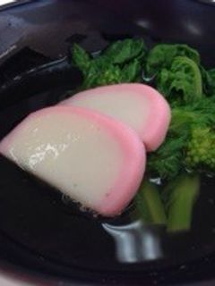 菜の花とかまぼこのお吸い物-レシピのメイン写真