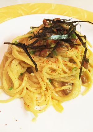 混ぜるだけ納豆カルボナーラ！-レシピのメイン写真
