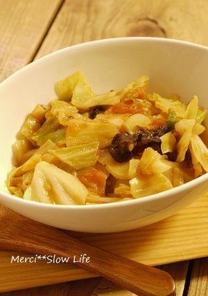 簡単プルーン入りトマトキャベツ炒め煮-レシピのメイン写真