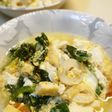 ほうれん草・豆腐・油揚げ・竹輪の卵とじ