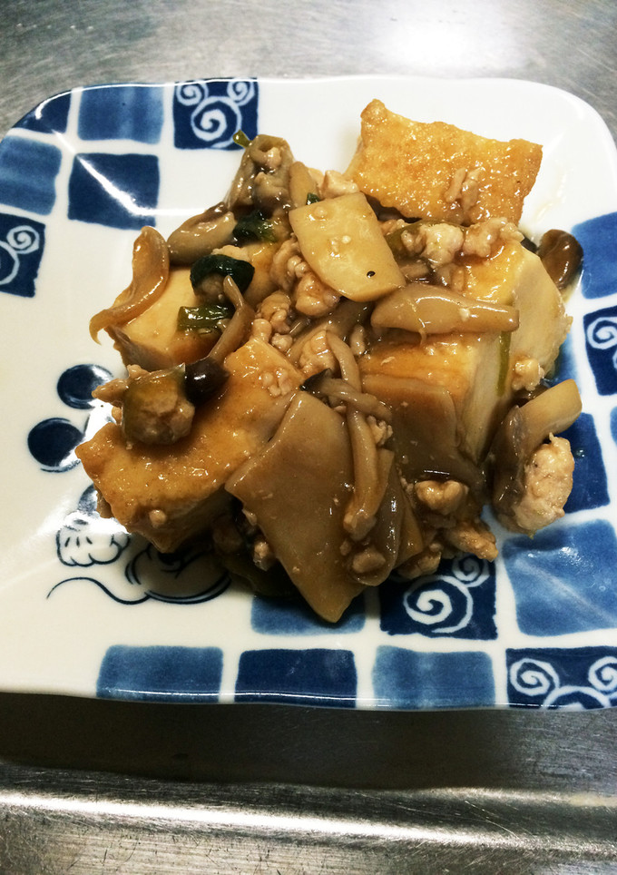 超簡単！厚揚げと鳥挽肉のキノコあんかけ-レシピのメイン写真
