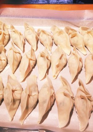 4月の餃子（キャベツとわけぎ）-レシピのメイン写真