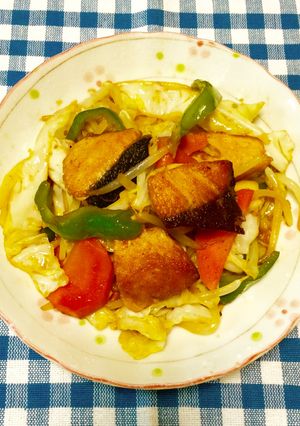 ぶりと野菜の炒め物~♪-レシピのメイン写真