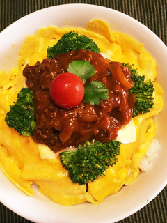 子供大好きオムハヤシライス丼-レシピのメイン写真