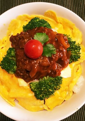 子供大好きオムハヤシライス丼-レシピのメイン写真