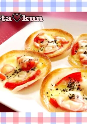 餃子の皮deマルゲリータ風♡ピザ-レシピのメイン写真