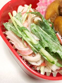お弁当☆カニカマと水菜の柚子胡椒マヨあえ-レシピのメイン写真