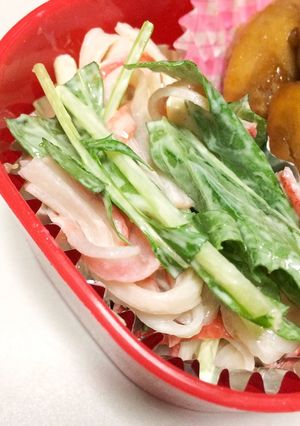 お弁当☆カニカマと水菜の柚子胡椒マヨあえ-レシピのメイン写真