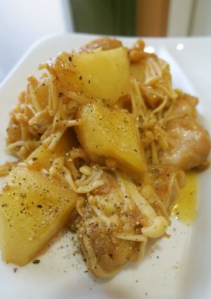 えのきと鶏じゃがの醤油マヨ炒め-レシピのメイン写真