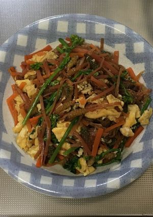 季節の食材！　つくしと菜の花の野菜炒め♪-レシピのメイン写真