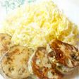 鶏挽き肉でレンコンの挟み焼き♪