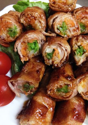 豚肉の3色野菜巻き♪-レシピのメイン写真