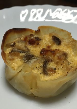 餃子の皮で原木しいたけの簡単プチカップ-レシピのメイン写真